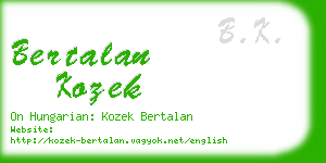 bertalan kozek business card
